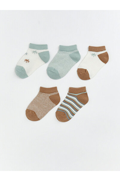 LC Waikiki M&B Collection Ecru Patterned Baby Boy Booties Socks 5-Pack