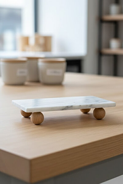 Nuha Home Marble Oil Container with Stand, Soap Holder & Presentation Tray 24...