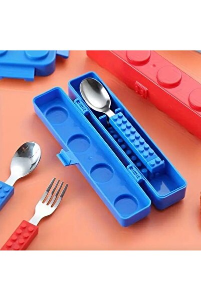 Butik Yapı Bloğu Tasarımlı Çatal-Kaşık Seti