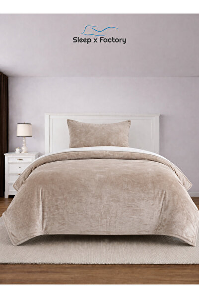 Sleep x Factory 2-Piece Velvet Comforter Set 160x220 cm with Pillowcase – Sof...