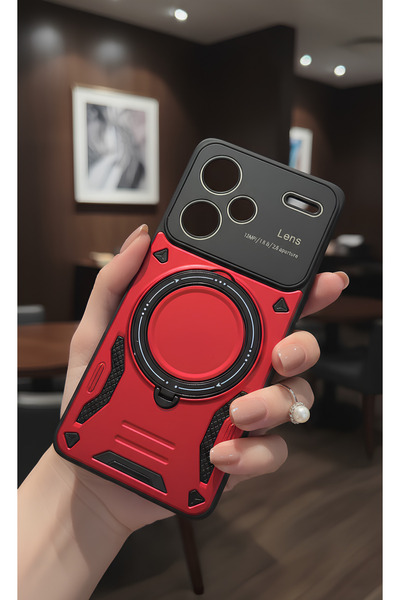 TechTrove 3D Camera Lens Protected Ring Stand Case Compatible with Redmi Note...