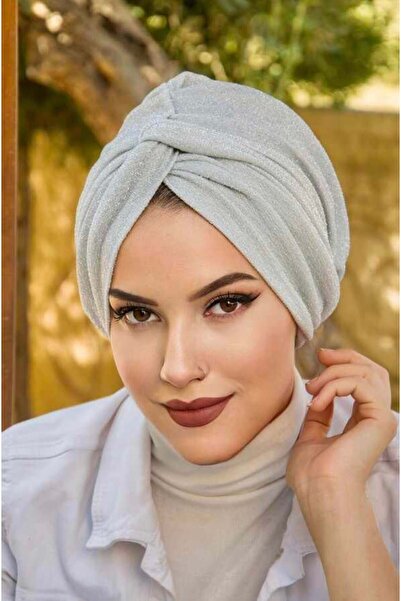 Aişe tesettür Ασημένιο έτοιμο περιστρεφόμενο καπό