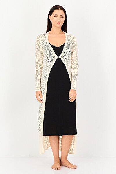 AMERICAN EAGLE Women Knitted Long Sleeve Coved Up Dress, Beige