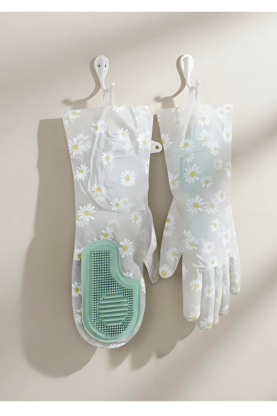 Bisbell PVC Magic Cleaning Gloves, Household Dishwashing Scrubbing Gloves Reu...