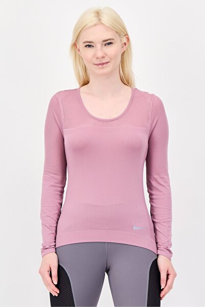 Nike Women Sportswear Fit Brand Logo Long Sleeve Training Top, Lilac