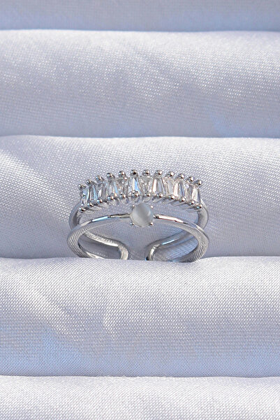 Nacario Mey Import ®   Brass Silver Color Pearlescent Zircon Stone Waterway M...