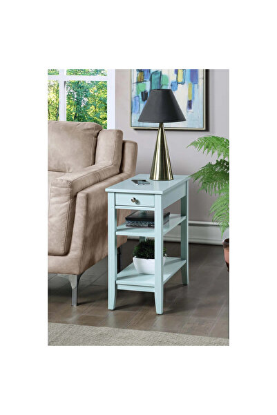 Poyraz Furniture Accessory Çekmeceli ve Raflı Yan Sehpa, Salon, Antre, Hol, A...