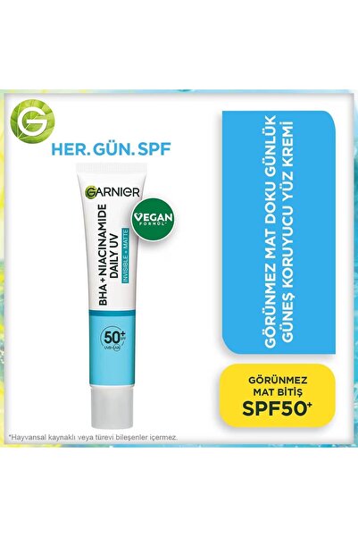 Garnier Saf ve Temiz BHA Niasinamid Günlük Güneş Koruyucu Fluid Yüz Kremi SPF...