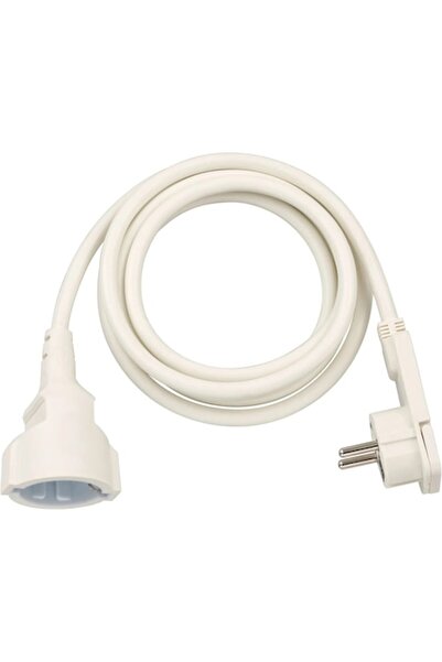 DAMUR Flat Plug Extension Cord, 2m - White