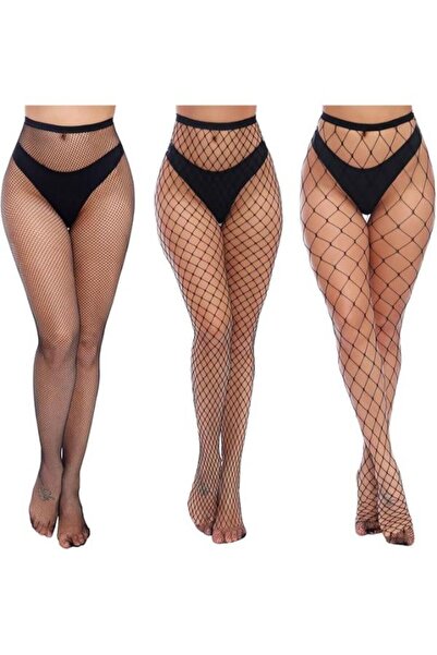 Glamroot Womens High Waist Tights Fishnet Stockings Thigh High Pantyhose, Pac...