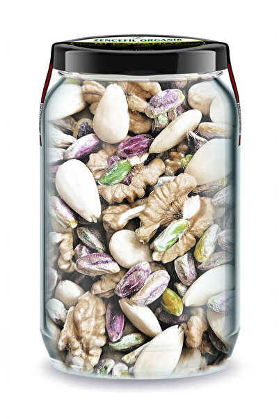 Zencefil Organik Bi Kavanoz On-Mix/4 Raw Pistachios Inside + Raw Shelled Almo...