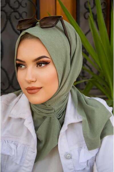 Aişe tesettür Eșarfă instantanee din spumă verde pastel