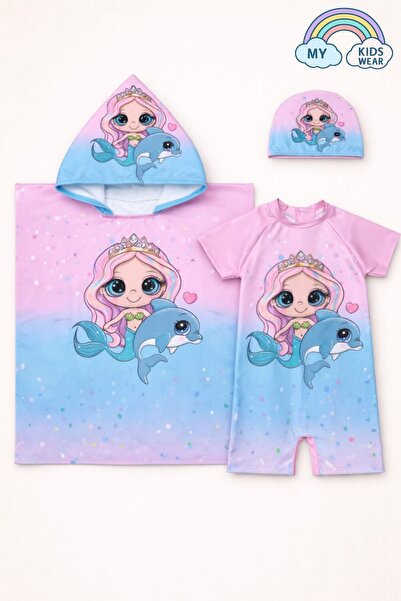 My Kids Wear Κοριτσίστικο Σετ Θαλάσσιας Στολής 3 τεμαχίων – Μαγιό, Πετσέτα κα...