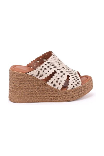 Venüs 2409701Y Women's Leather Heeled Slippers