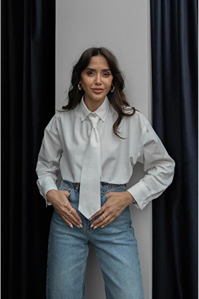 Havoş Ecru Tie Detailed Shirt