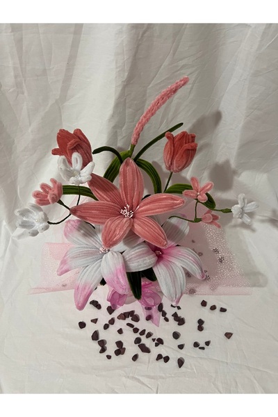 Velura Flowers - El Yapımı Şönil Tel Çiçek Sepeti | Lüks Hediye Aranjmanı