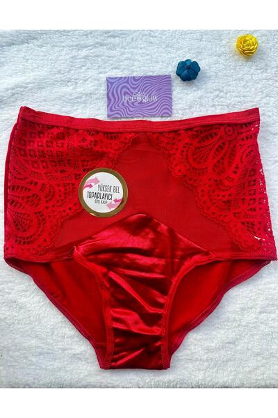 Bee Glow Red High Waist Gathering Women's Panties