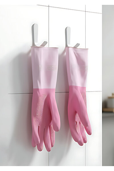 Bisbell PVC Cleaning Gloves, Large Dual Colour Reusable Waterproof Kitchen Ru...