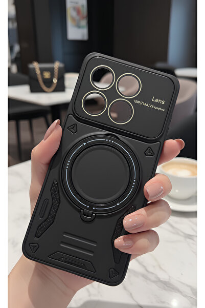 TechTrove Mi 14T Pro İçin Uyumlu 3D Kamera Lens Korumalı Yüzüklü Stand Olabil...