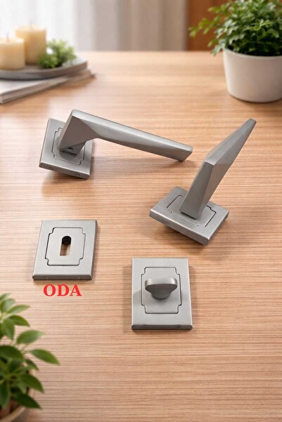 ARON Sofuoğlu Luxury Space (Matte Satin) Square Badge [Room] Type Door Handle...