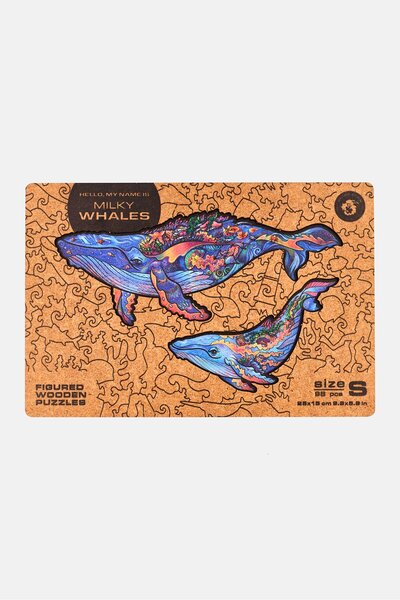 Unidragon Milky Whales Figured Wooden Puzzle