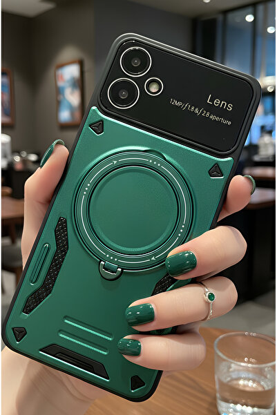 TechTrove 3D Camera Lens Protected Ring Stand Case Compatible with Galaxy A06