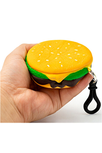 yordama سلسلة مفاتيح على شكل همبرغر - لعبة تخفيف التوتر قابلة للضغط بطيئة الا...