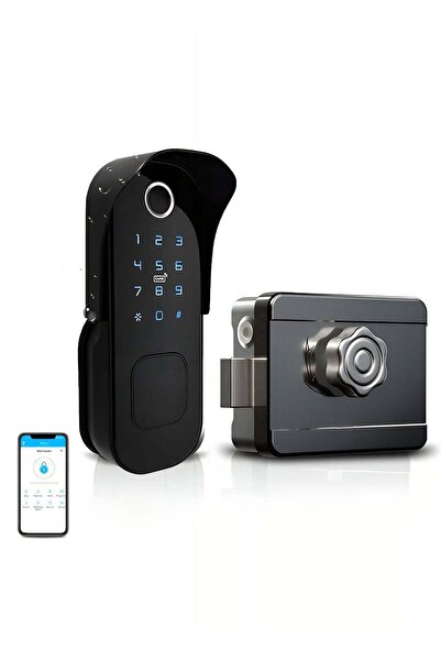 M SMART قفل باب ذكي يعمل بالواي فاي مع بصمة الإصبع ولوحة المفاتيح وبطاقة المف...