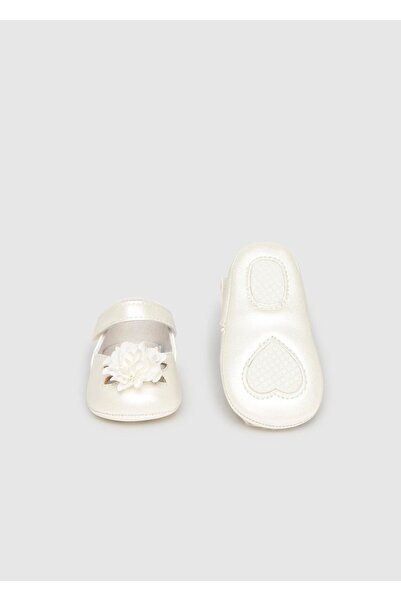 MAYORAL Newborn Baby Girl Floral Booties Shoes White