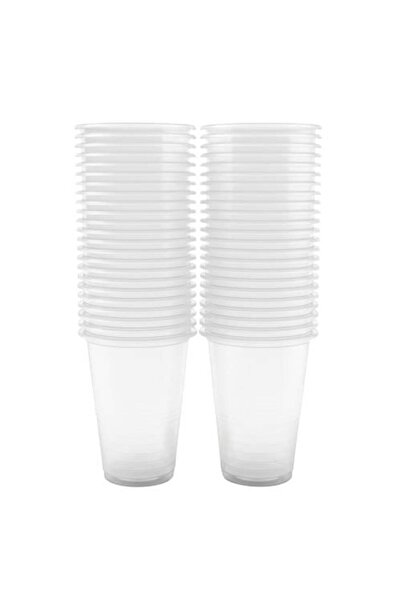 Generic Transparent Plastic Cup Set - 50 Pieces × 500 ml