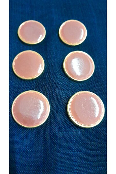 ILCARE Gold Plated Mineli Metal Button 38 Size 25 mm 6 Pieces