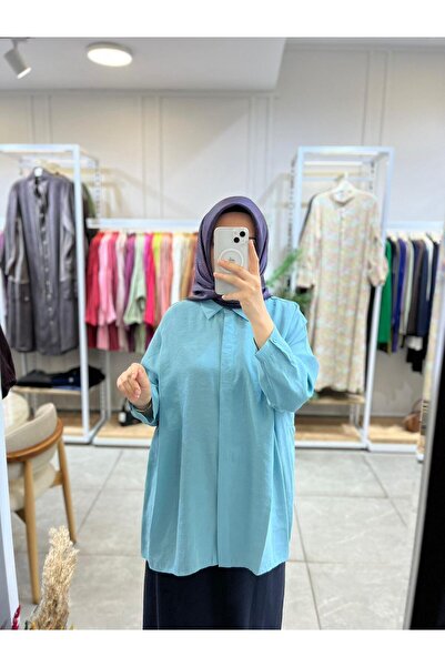 Nuss 3001 Oversize Düğmeli Gömlek Akdeniz