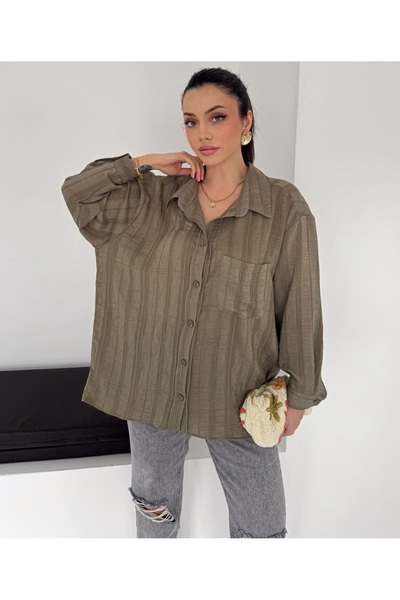 Noa&Noa Honeycomb Knit Patterned Single Pocket Shirt