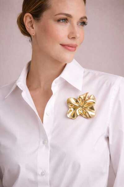 beyna aksesuar YONCA GOLD KAPLAMALI METAL İĞNELİ BROŞ