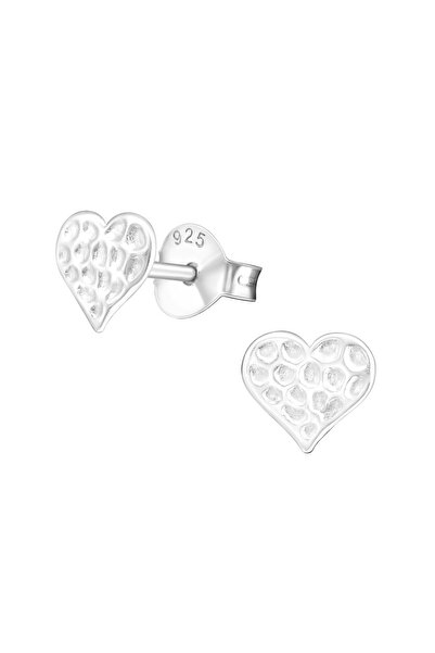 BIJUTERIA NEAGRA 925 Sterling Silver Textured Heart Earrings