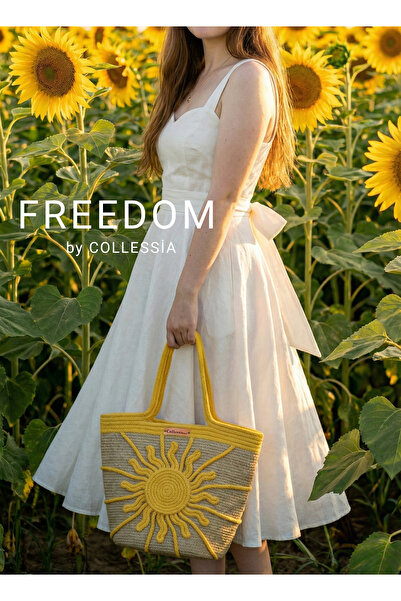 CollessiaHome Freedom Collection Sun Jute Straw Bag Daily Bag 25X32 cm
