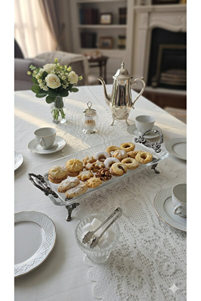 SEÇKİNEV GRACE KRİSTAL TABAK AYAKLI KULPLU ESKİTME 29*14cm