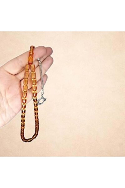 alomran orientals Faturan honey-colored barrel-shaped rosary