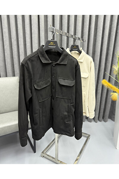 Avni Ceylan Men's Premium Nubuck Oversize Shirt Jacket with Snap Pockets