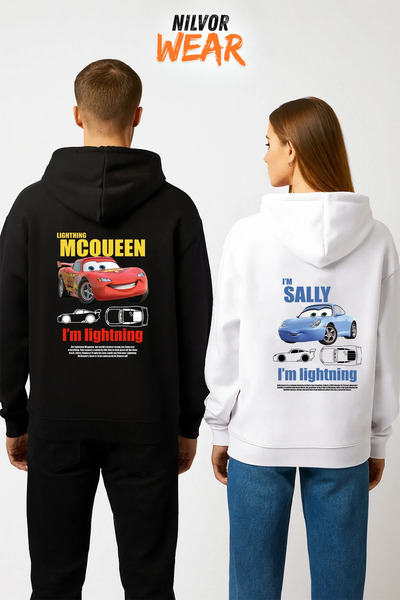 Nilvor سترة بقلنسوة بتصميم خاص مطبوع عليها McQueen & Sally Suki من مجموعة Lov...