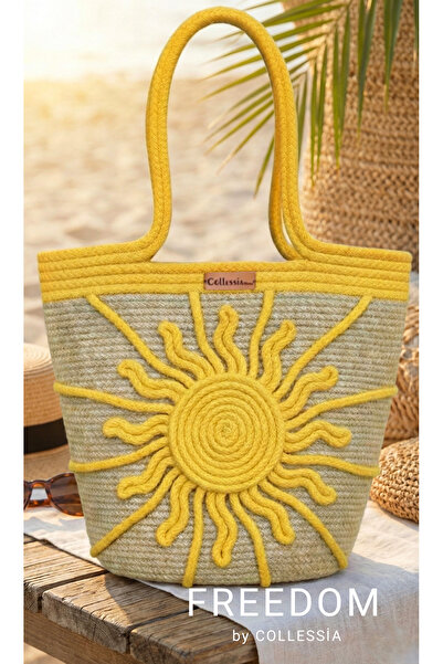 CollessiaHome FREEDOM COLLECTİON Ψάθινη τσάντα από ιούτα, καθημερινή τσάντα 2...