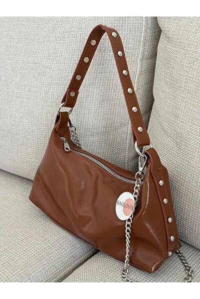 BAGLOVİS Women's Shoulder Bag with Side Strap and Trok Detail on the Edges, S...