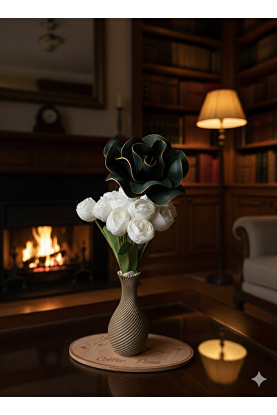 CrossWell Lüks Yapay Çiçek Buketi - 16 Adet Şakayık ve Büyük Manolya