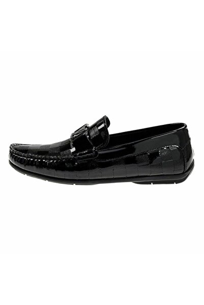 King Shoes Large Size Black Patent Leather Au247 Men's Ballerinas