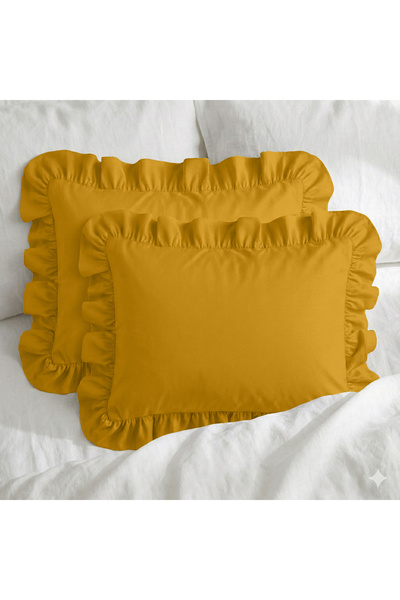 Sabia 100% Cotton 62 Thread Count (155 Tc) Ruffled Pillowcase Set
