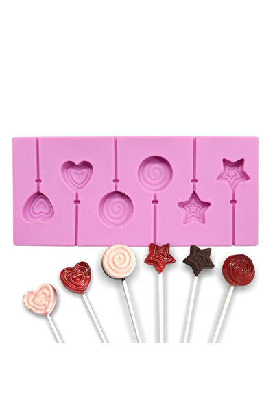 Eminonutoptanci Silicone Star, Heart and Circle Shaped Candy Lollipop Mold, P...