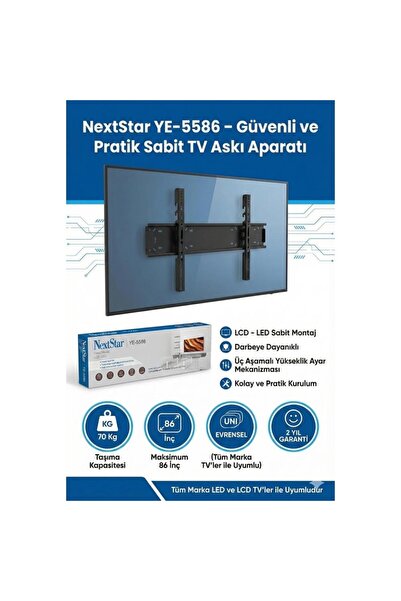 Nextstar NEXT YE-5586 45-86'' Sabit LCD LED Tv Askı Aparatı - Su Terazili