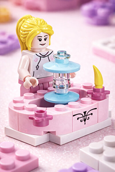 Vera Mini Prenses Kale Mikro Blok Seti 27 Parça Pastel Pembe Kale Model Oyuncak