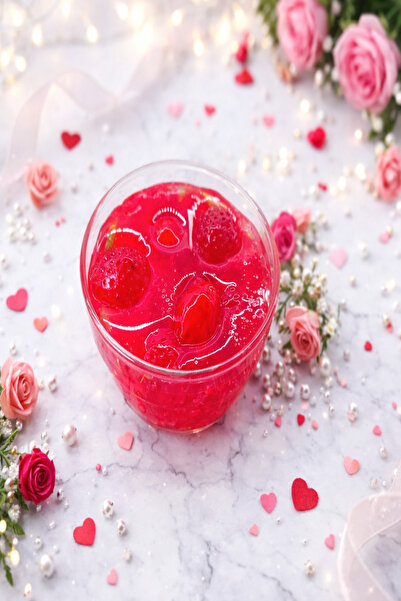 DRN çilek reçeli jel mum cam kase