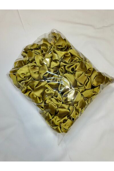 D&GSEWİNGSHOP GOLDA DÖNÜK YEŞİL SATEN TOPTAN 20'Lİ LASTİK/SİMİT TOKA